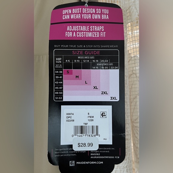 Maidenform Shaping Bodysuit 00874 2XL Ultra Firm Control Beige - Picture 3 of 14